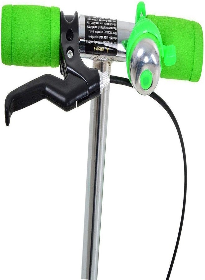 OANGO سكوتر OANGO للأطفال بثلاث عجلات قابل للطي، مزود بفرامل وجرس مع إمكانية تعديل الارتفاع وإضاءة LED على العجلة، سكوتر للأولاد والبنات (متعدد الألوان) (أخضر) - Image 5